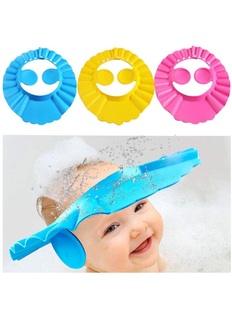AS SEEN ON TV - Set of 3pc Safe and Secure Multicolor Cap For Baby Ear Protection Shower Bath - Image 1