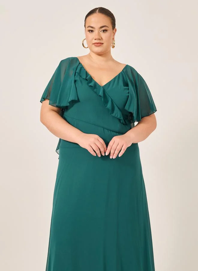 Styli Ruffled Chiffon Maxi Dress