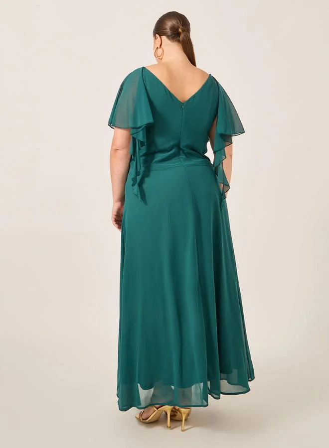 Styli Ruffled Chiffon Maxi Dress