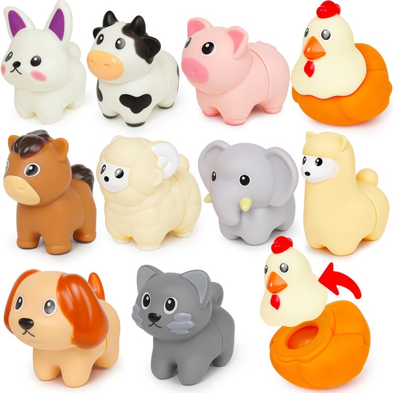 NAODONGLI Montessori Farm Animals for Toddlers 18MonthEarly Educational Little People Animals Figurines Learning Fine Motor Matching Games Easter Basket Stuffers Gift for Boys Girls - Image 3