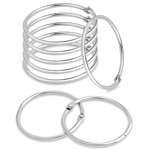 CooBigo 50 Pack Shower Curtain Rings Rust Proof Curtain Hook for Bathroom Shower Rod, Metal Ring for Shower Curtain - 2Inch, Silver - Image 1