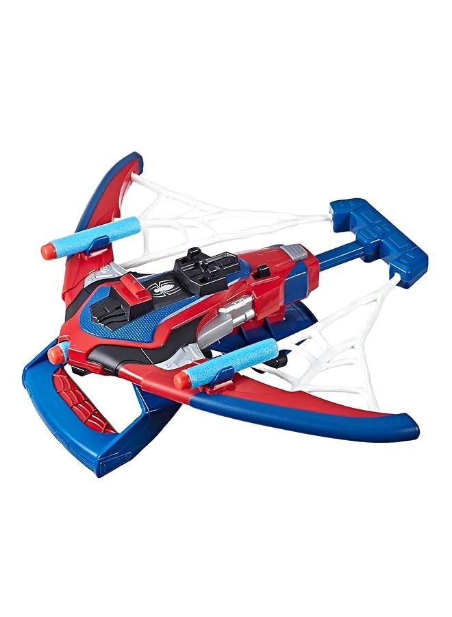 SPIDERMAN Web Shots Spiderbolt Powered Blaster Toy Fires Darts Evergreen Multi Colour - Image 1