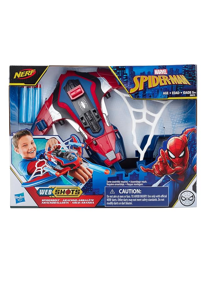 SPIDERMAN Web Shots Spiderbolt Powered Blaster Toy Fires Darts Evergreen Multi Colour - Image 2