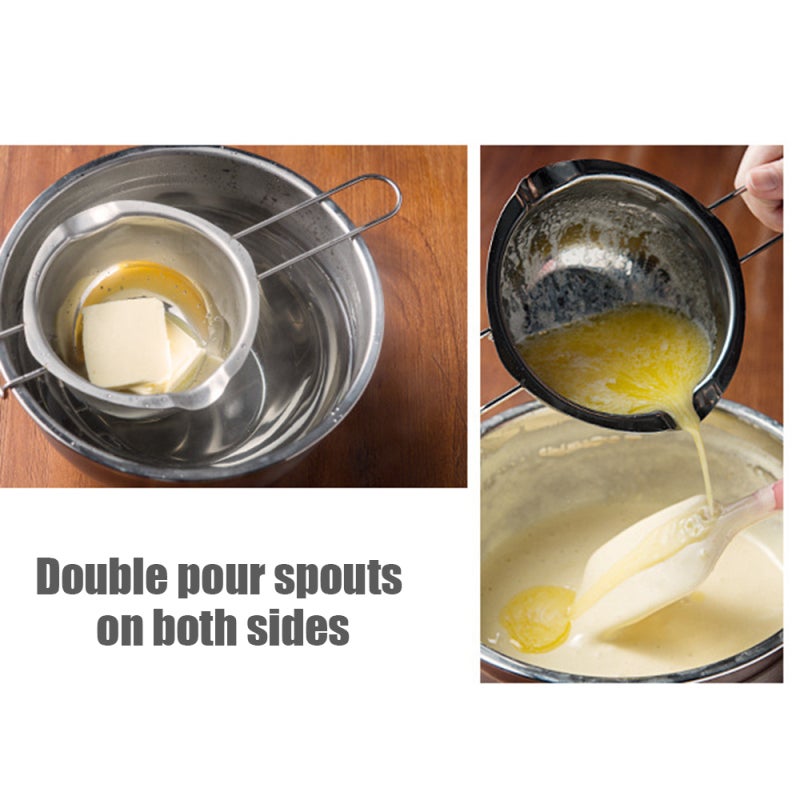 400ml Stainless Steel Double Boiler Pot Baking Melting Pots with Heat Handle Universal Melting Tools for Chocolate Candy Butter Cheese - Image 5
