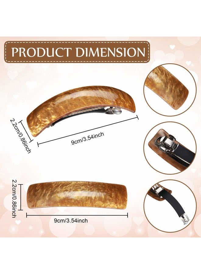 WILLBOND 6 Pieces Retro Large Hair Barrettes Automatic Hair Clasps Simple Automatic Hair Clip French Clip Barrettes for Women Ladies, 6 Colors (Classic Pattern) - Image 2