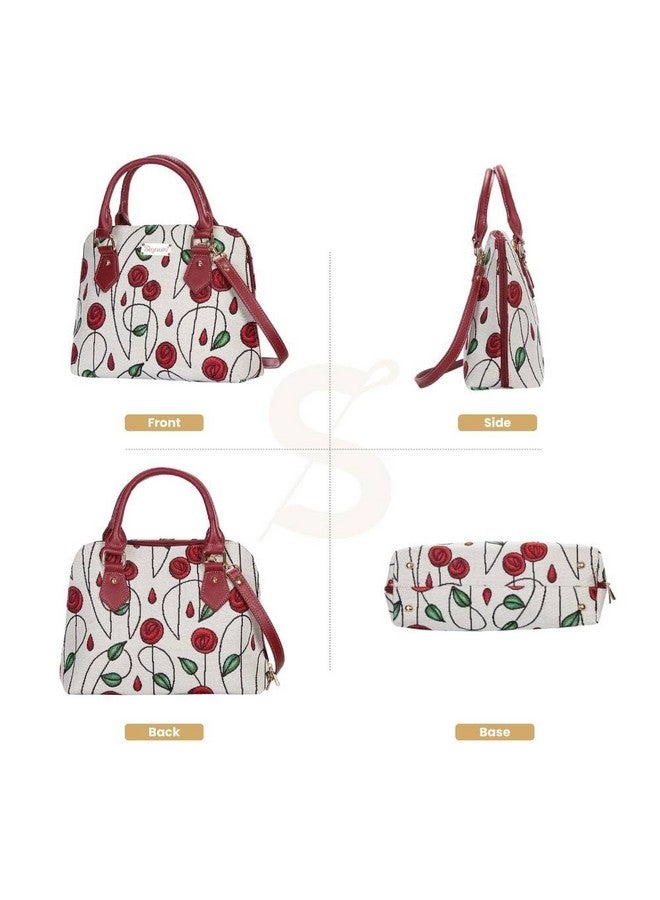 Signare Tapestry Hand Shoulder Bag Cross Body Purses Handbag Satchel Bag for Women In Charles Rennie Mackintosh Rose Design|CONV-RMSP - Image 1