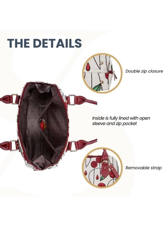 Signare Tapestry Hand Shoulder Bag Cross Body Purses Handbag Satchel Bag for Women In Charles Rennie Mackintosh Rose Design|CONV-RMSP - Image 3