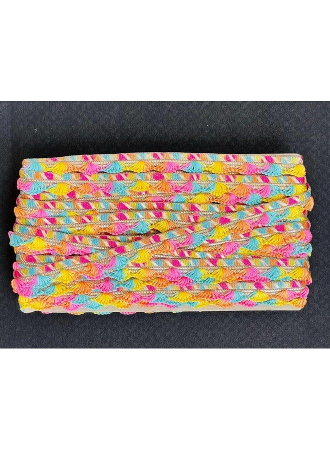 KAVYA FASHION Cotton Resham Multi Colour Lace for Saree Border. Dresses, Sarees, Lehenga, Suits, Blouses, Dupatta, Chunri and Craft (9 Meters) - Image 4