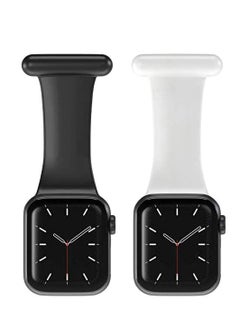 Pin Fob Watch Band for Apple Watch 2Pcs for iwatch 38/40/41mm Smart Watch Band for Nurses Midwives Doctors Paramedics Hikers Soft Silicone Pin Band for iWatch Series SE/8/7/6/5/4/3/2/1