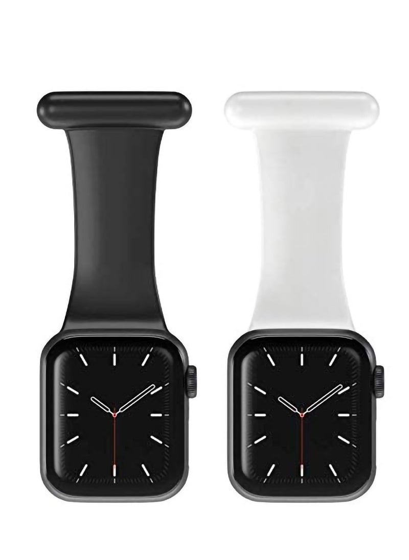 SYOSI - Pin Fob Watch Band for Apple Watch 2Pcs for iwatch 38/40/41mm Smart Watch Band for Nurses Midwives Doctors Paramedics Hikers Soft Silicone Pin Band for iWatch Series SE/8/7/6/5/4/3/2/1 - Image 1