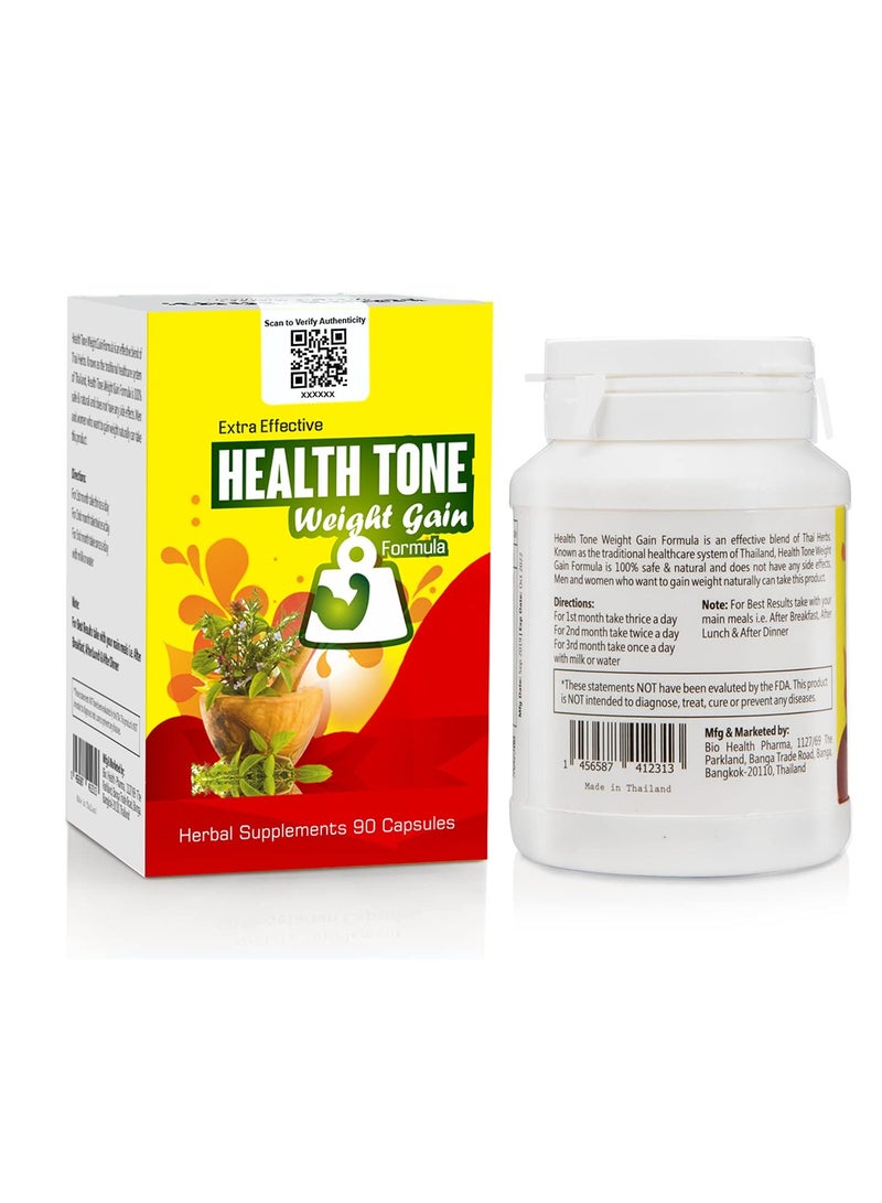 Health Tone Extra Effective Weight Gain Capsules – 1000mg Herbal Blend – 90 Capsules for Daily Energy & Appetite Support - Image 2