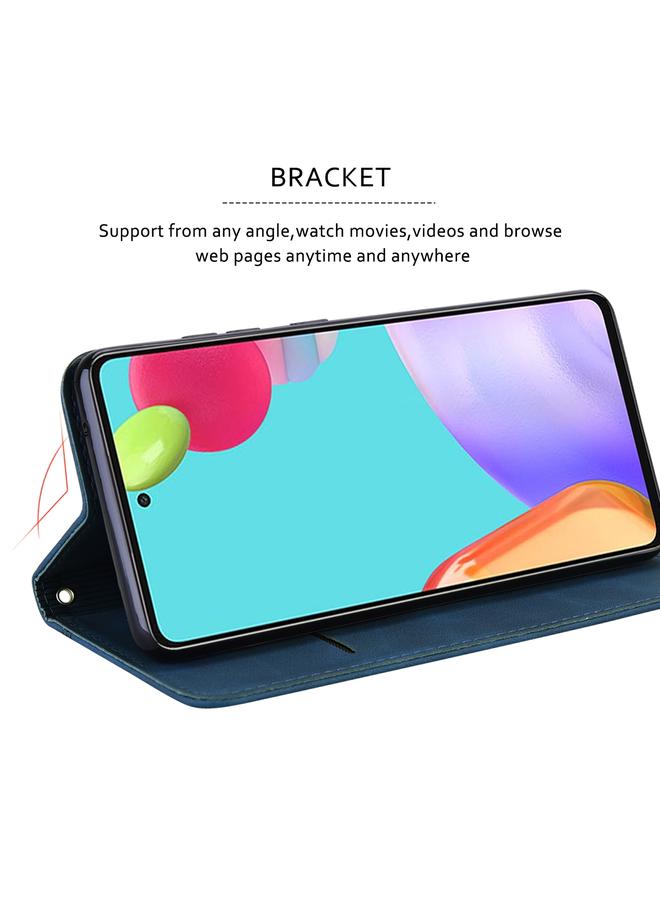 اس-توب جراب لهاتف Samsung Galaxy A32 5G، جراب جلد PU مغناطيسي أفقي قابل للطي مع حامل وفتحة بطاقة وحبل - Image 5