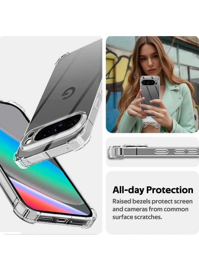 غطاء حماية هاتف Google Pixel 10 Pro XL 2025، مقاوم للصدمات وغير قابل للاصفرار، مع ظهر صلب من البولي كربونات مضاد للخدش (شفاف) - Image 4