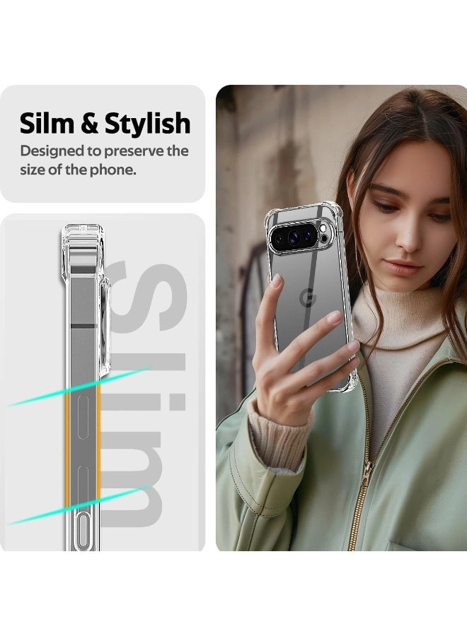 غطاء حماية هاتف Google Pixel 10 Pro XL 2025، مقاوم للصدمات وغير قابل للاصفرار، مع ظهر صلب من البولي كربونات مضاد للخدش (شفاف) - Image 5