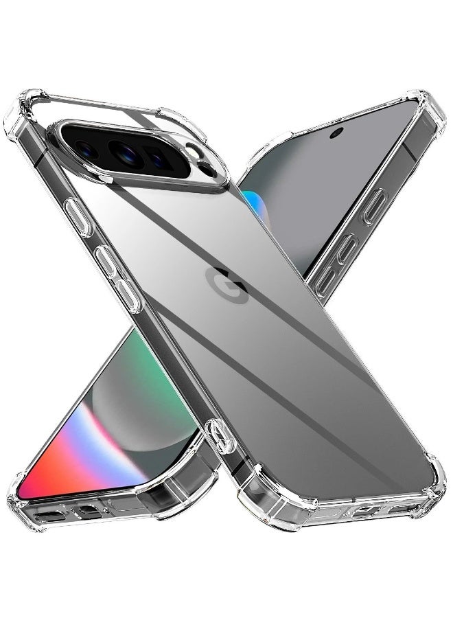 غطاء حماية هاتف Google Pixel 10 Pro XL 2025، مقاوم للصدمات وغير قابل للاصفرار، مع ظهر صلب من البولي كربونات مضاد للخدش (شفاف) - Image 1