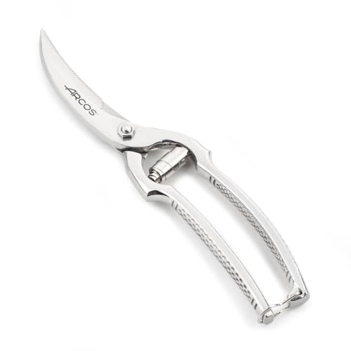 ARCOS Poultry Shears 10 Inch Nitrum Stainless Steel. Ergonomic Polyoxymethylene POM Handle. 250 mm. Series Ecopro. Butchers and professional cooks for cutting and chopping. Color Silver. - Image 1