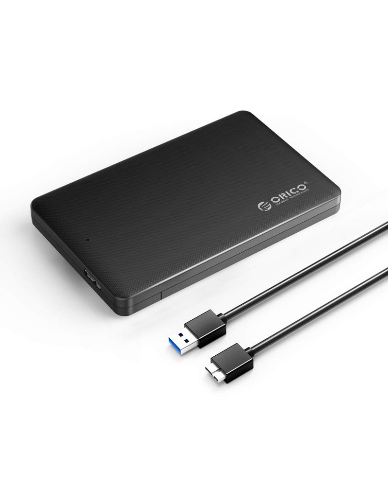 Orico 2.5"(6.3cm) USB 3.0 HDD Enclosure Case Cover for SATA SSD HDD | SATA SSD HDD Enclosure High Speed USB 3.0 | Tool Free Installation | Black - Image 1