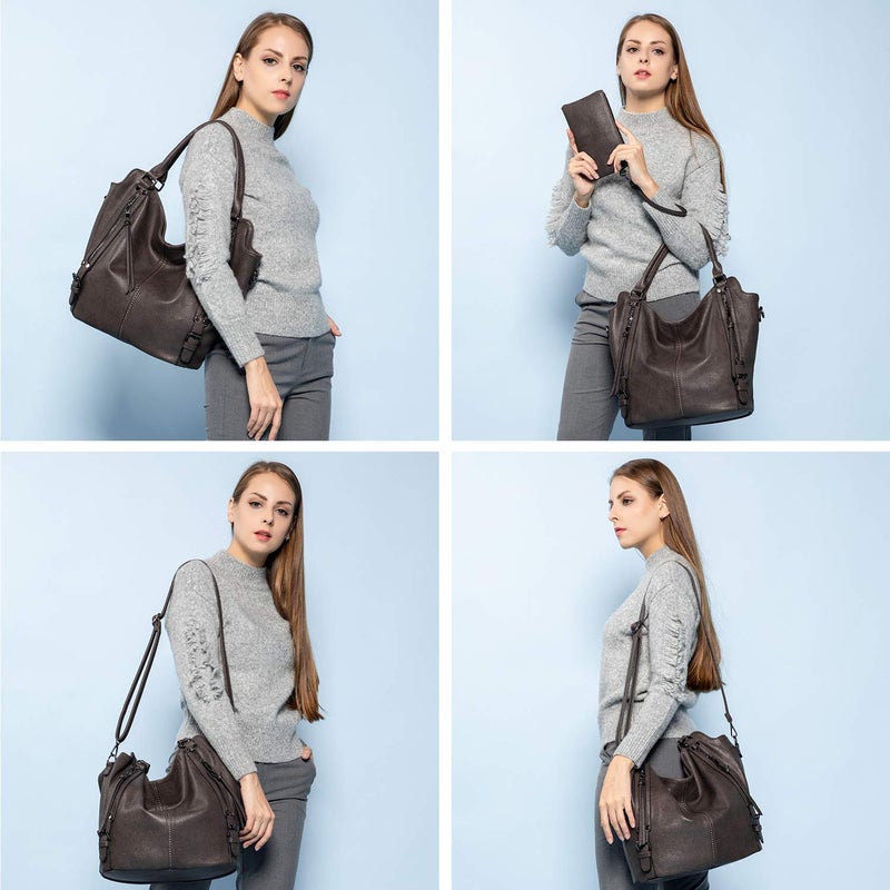 Realer Tote Bag for Women PU Leather Shoulder Bags Fashion Hobo Bags Large Purse and Handbags with Adjustable Shoulder Strap - Image 2