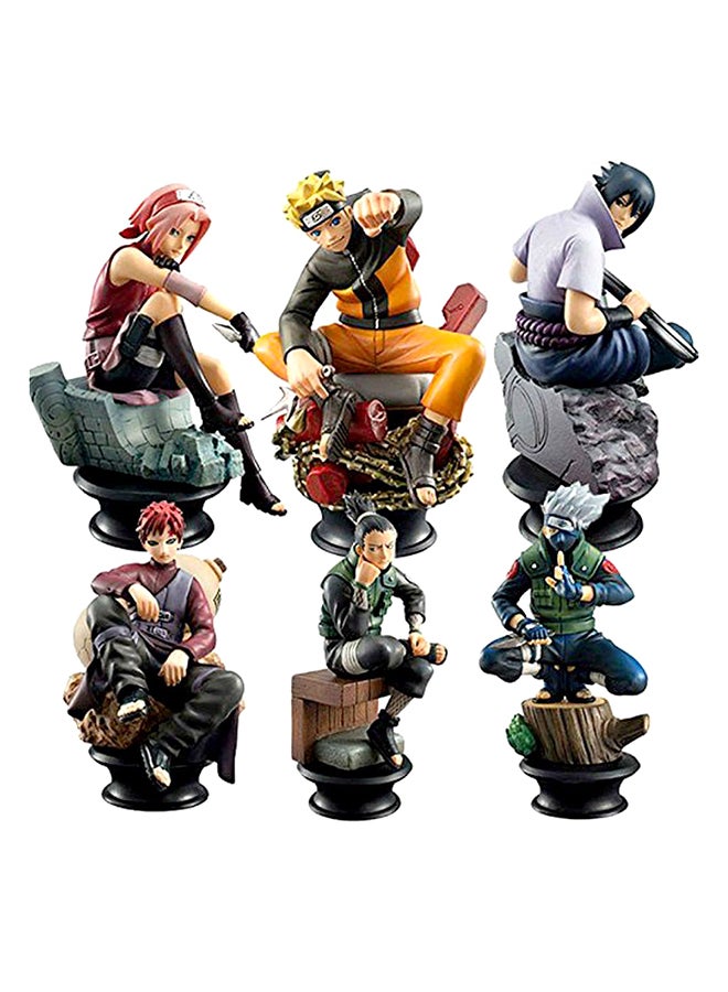 QiaoKai 6-Piece Naruto Anime Statue Model Action Figure Toy Collection Set For Kids 6x2x7inch - Image 2