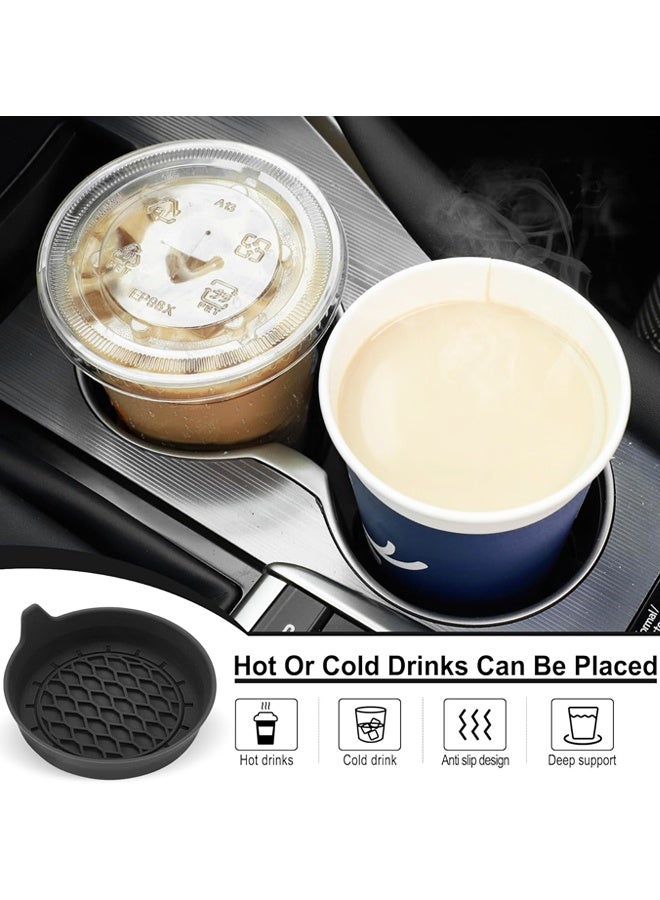 4PCS Car Cup Holder Coaster, Silicone Cup Holder Insert,Car Accessories Interior for Women and Man Interior Sets - Image 4