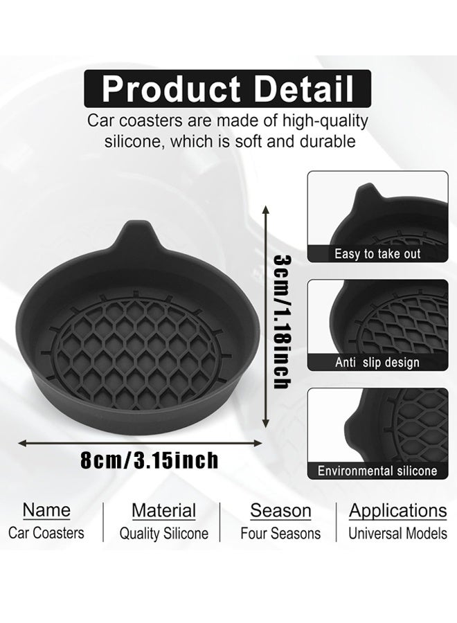 4PCS Car Cup Holder Coaster, Silicone Cup Holder Insert,Car Accessories Interior for Women and Man Interior Sets - Image 2
