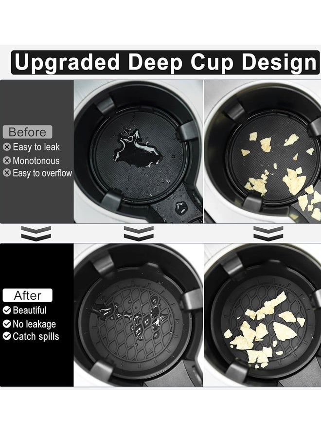 4PCS Car Cup Holder Coaster, Silicone Cup Holder Insert,Car Accessories Interior for Women and Man Interior Sets - Image 5