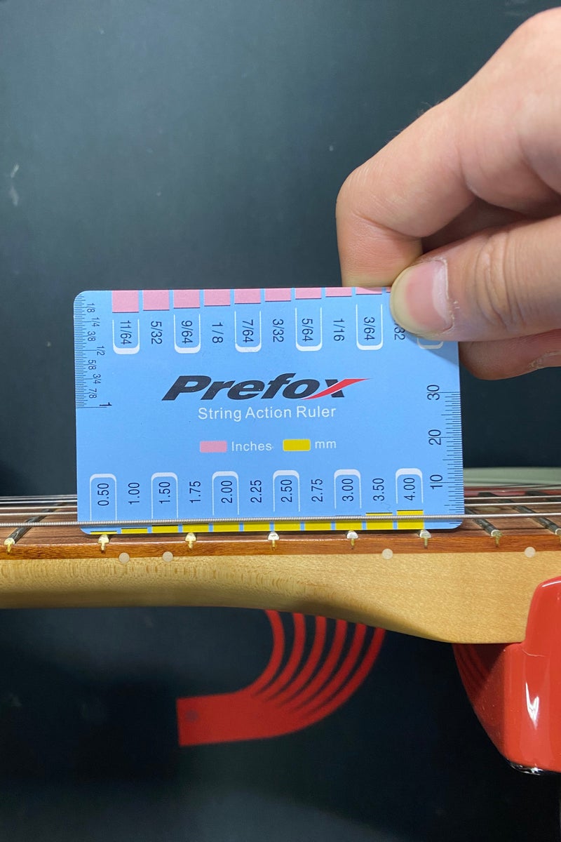 PREFOX Guitar String Action Gauge, fits all guitars, lightweight and portable (Plastic - Blue) - Image 2