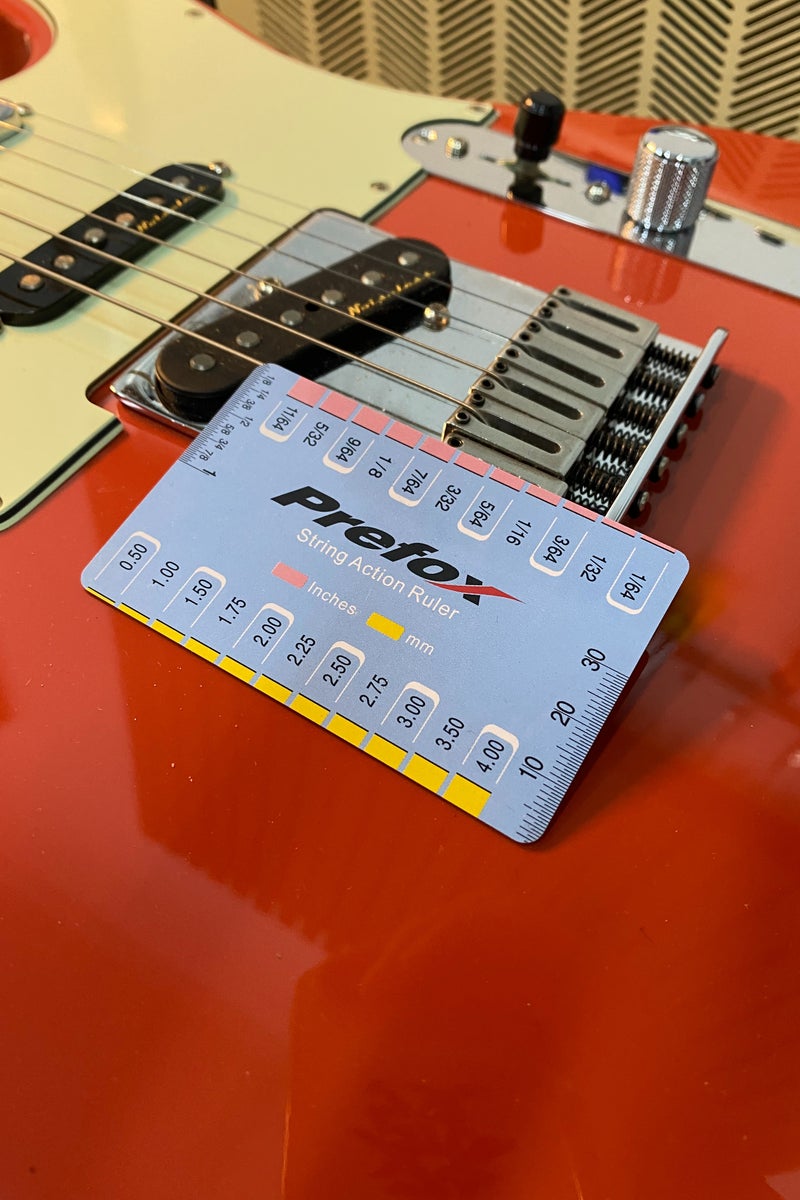 PREFOX Guitar String Action Gauge, fits all guitars, lightweight and portable (Plastic - Blue) - Image 3