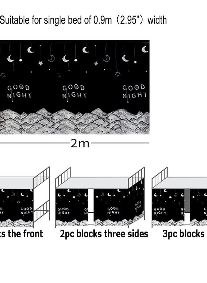 Excefore - Dorm Bunk Bed Curtain - Single Bed Tent Curtain for Dust-Proof and Canopy-like Experience - Perfect for Single Sleeper Bunk Beds in Student Dormitories - Blackout Cloth for Lightproof and Shading - Cr - Image 1