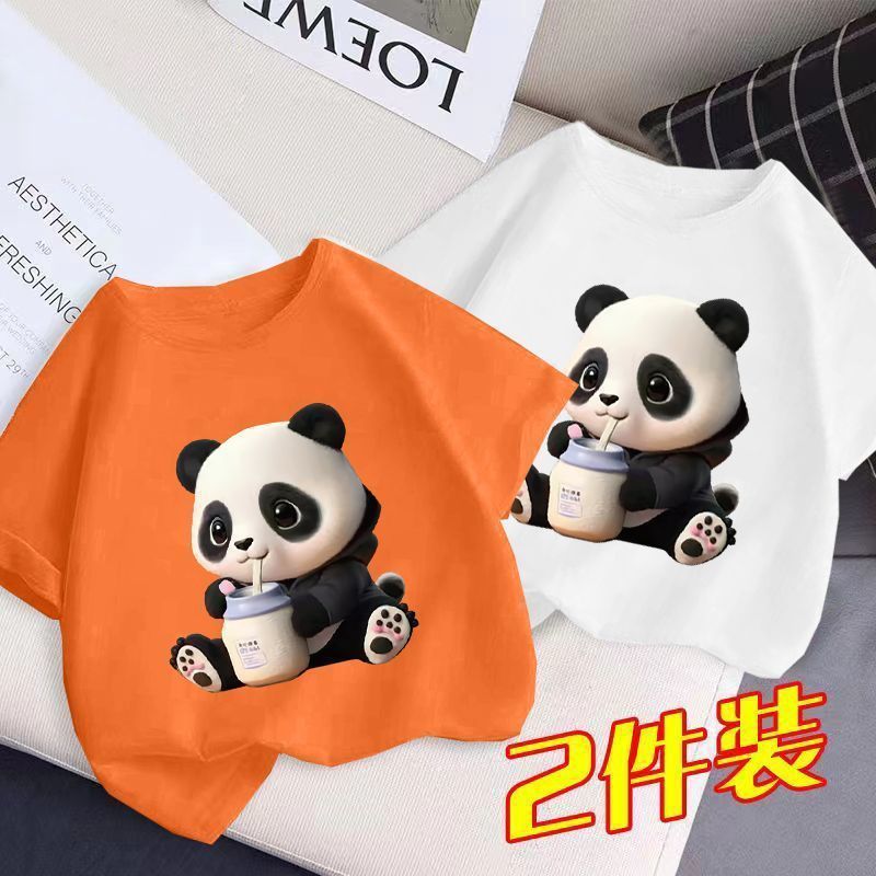 Men'S And Women'S Fashionable Short-Sleeved T-Shirt Children'S Summer Western Style Half-Sleeved Top T-Shirt Big Boy'S Handsome Trendy - Image 1
