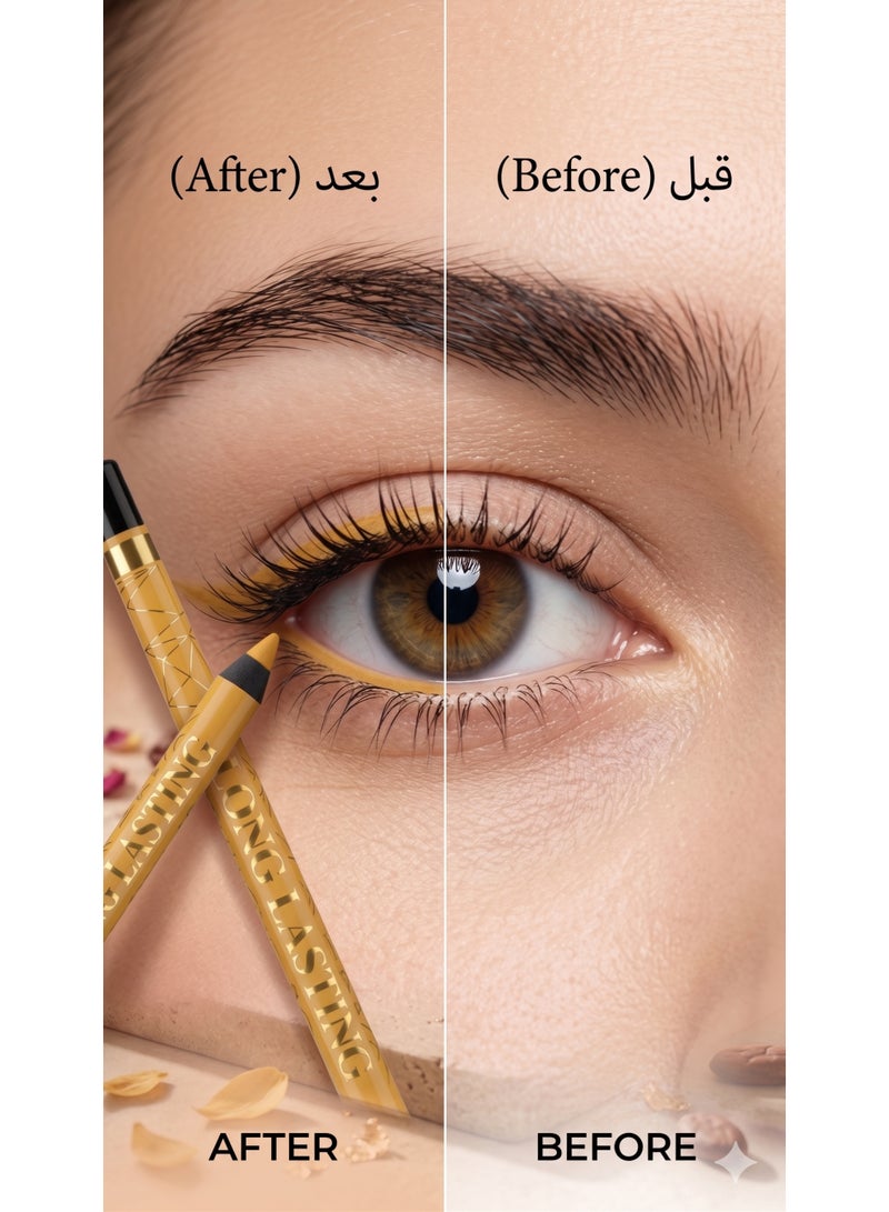 Professional Longlasting Eye Pencil - Shade 108 Metallic Gold - 2-in-1 Kohl & Highlighter - Waterproof - Image 3