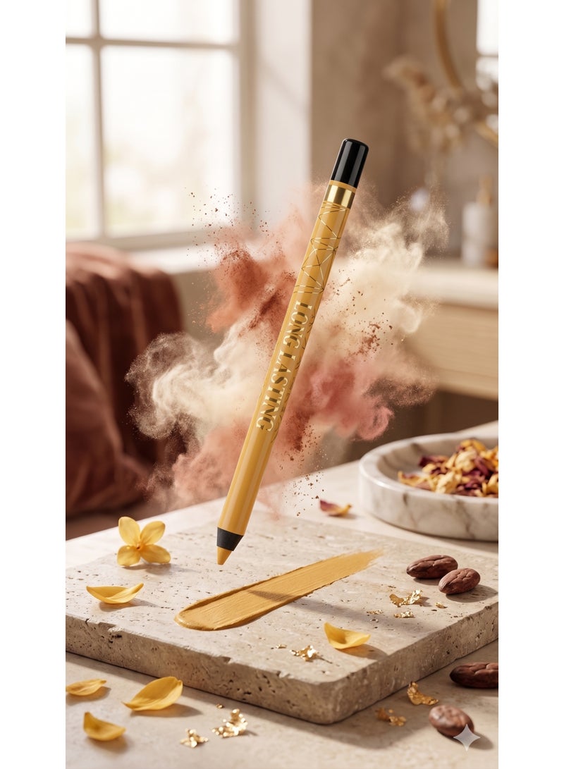 Professional Longlasting Eye Pencil - Shade 108 Metallic Gold - 2-in-1 Kohl & Highlighter - Waterproof - Image 2