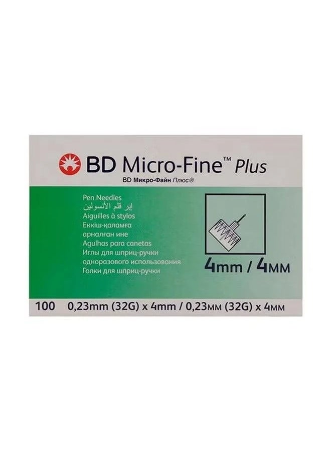 بي دي إبر قلم الأنسولين بي دي مايكرو فاين بلس 32G × 4 ملم، 100 قطعة - Image 2