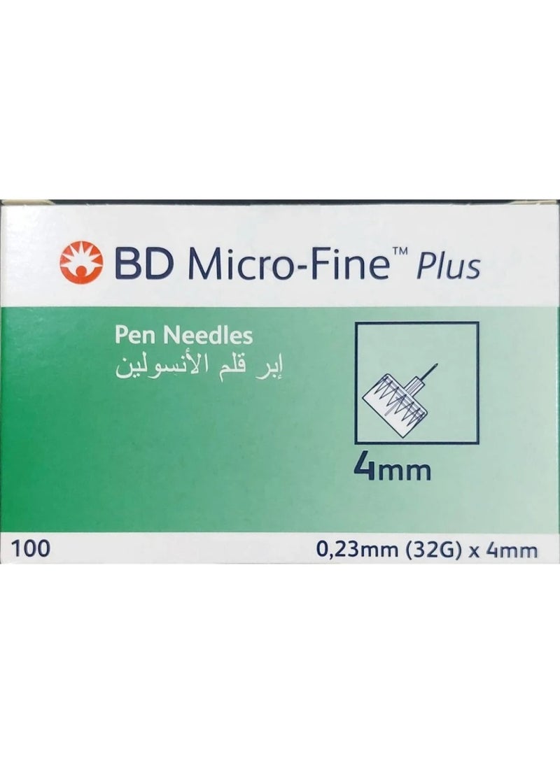 بي دي إبر قلم الأنسولين بي دي مايكرو فاين بلس 32G × 4 ملم، 100 قطعة - Image 1