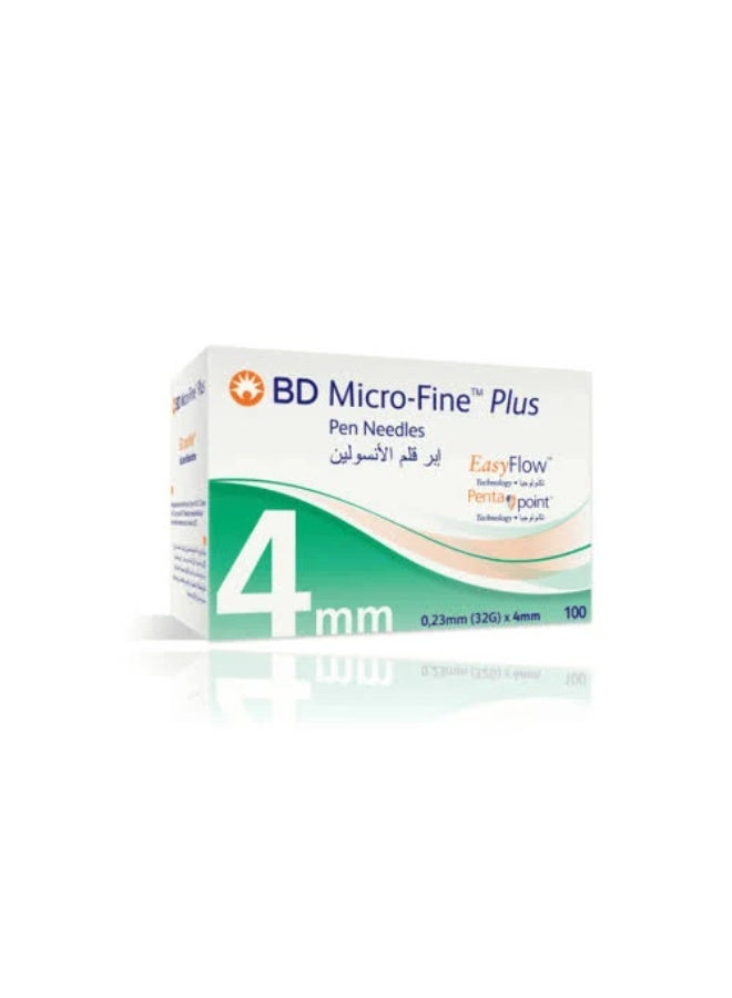 بي دي إبر قلم الأنسولين بي دي مايكرو فاين بلس 32G × 4 ملم، 100 قطعة - Image 3