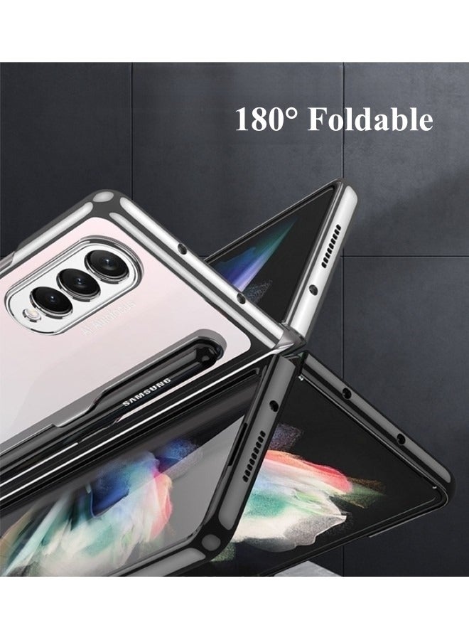 REOCLE Phone Case Suitable for Samsung Z Fold 4 Mobile Phone Case Film Integrated Fine Hole Bag Folding Anti-fall Transparent Creative Protective Case - Image 3