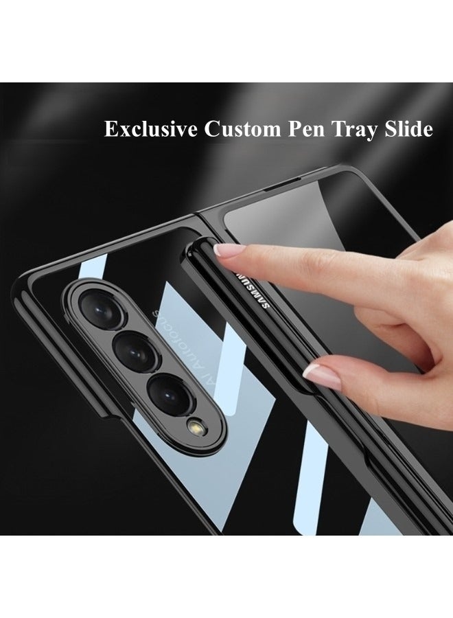 REOCLE Phone Case Suitable for Samsung Z Fold 4 Mobile Phone Case Film Integrated Fine Hole Bag Folding Anti-fall Transparent Creative Protective Case - Image 2