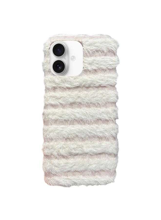 S-TOP Case For iPhone 16 Horizontal Striped Plush TPU Phone Case - Image 1