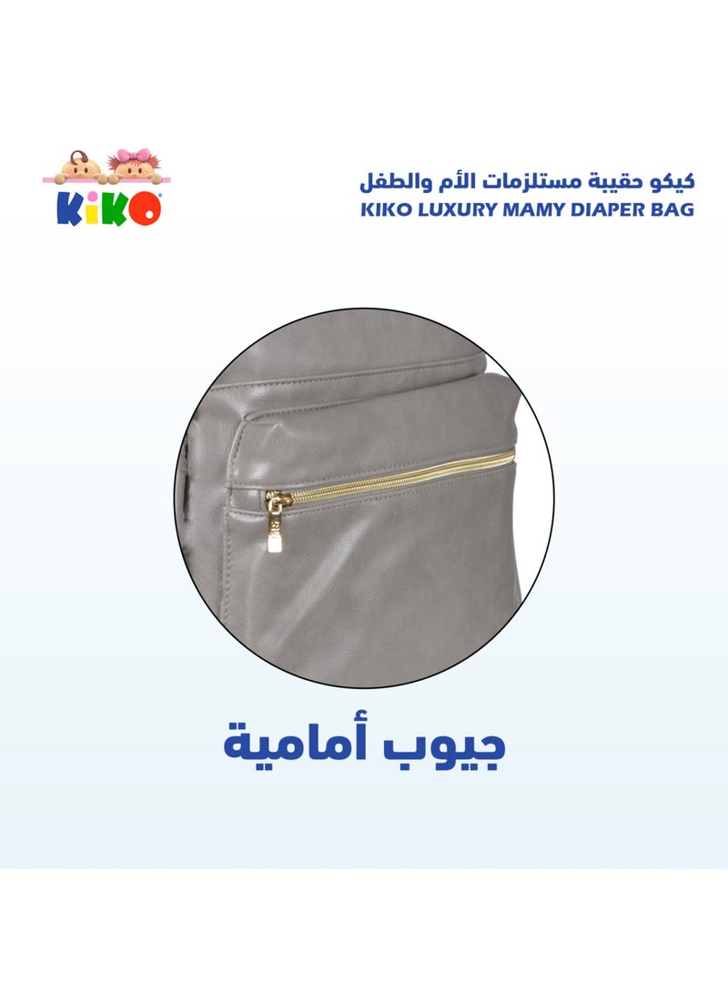 Kiko Leather Mommy Diaper Bag - Image 5