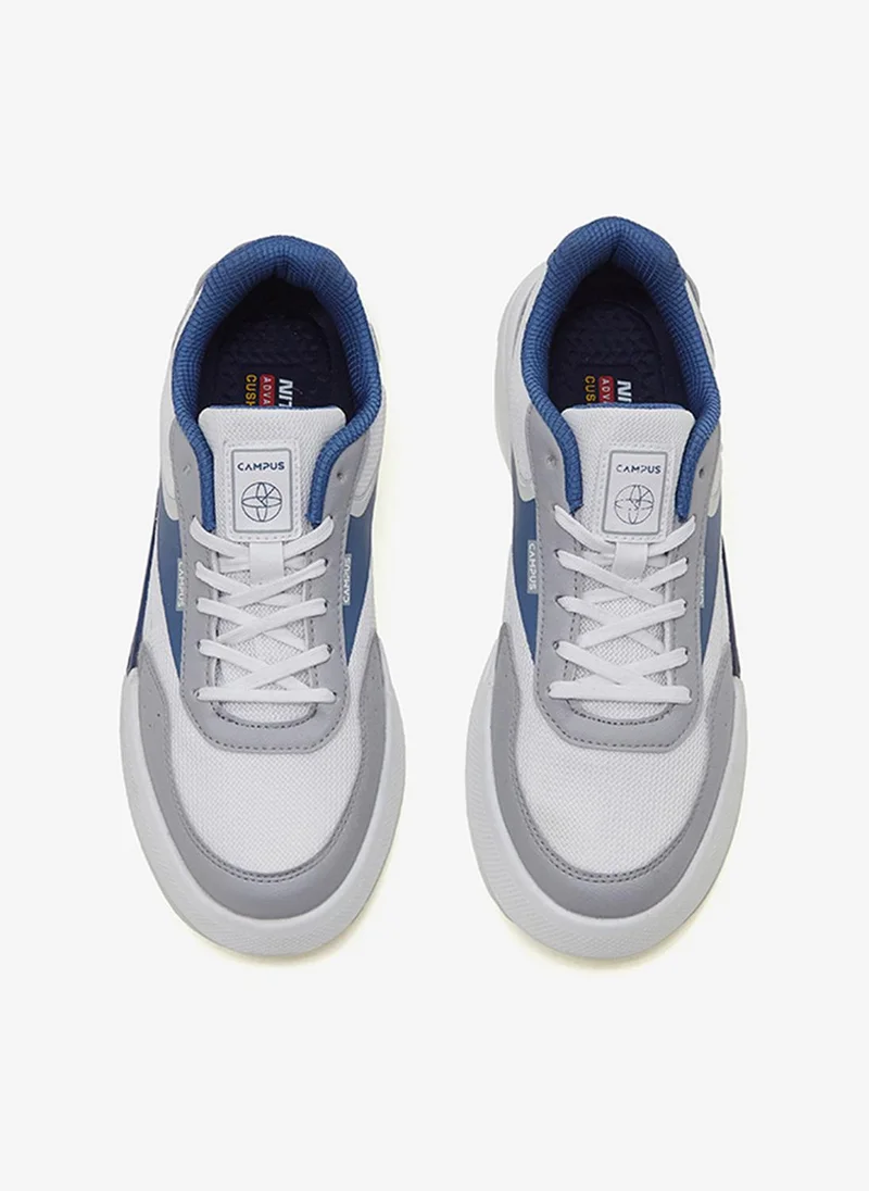 Campus White Men Savage Memory Foam Lace-Up Sneakers-White for Men | Best Price UAE