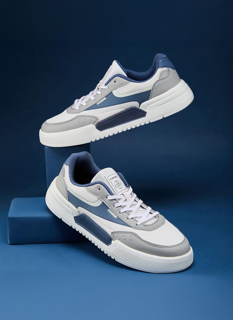 CAMPUS Men Savage Memory Foam Lace-Up Sneakers-White - Image 2