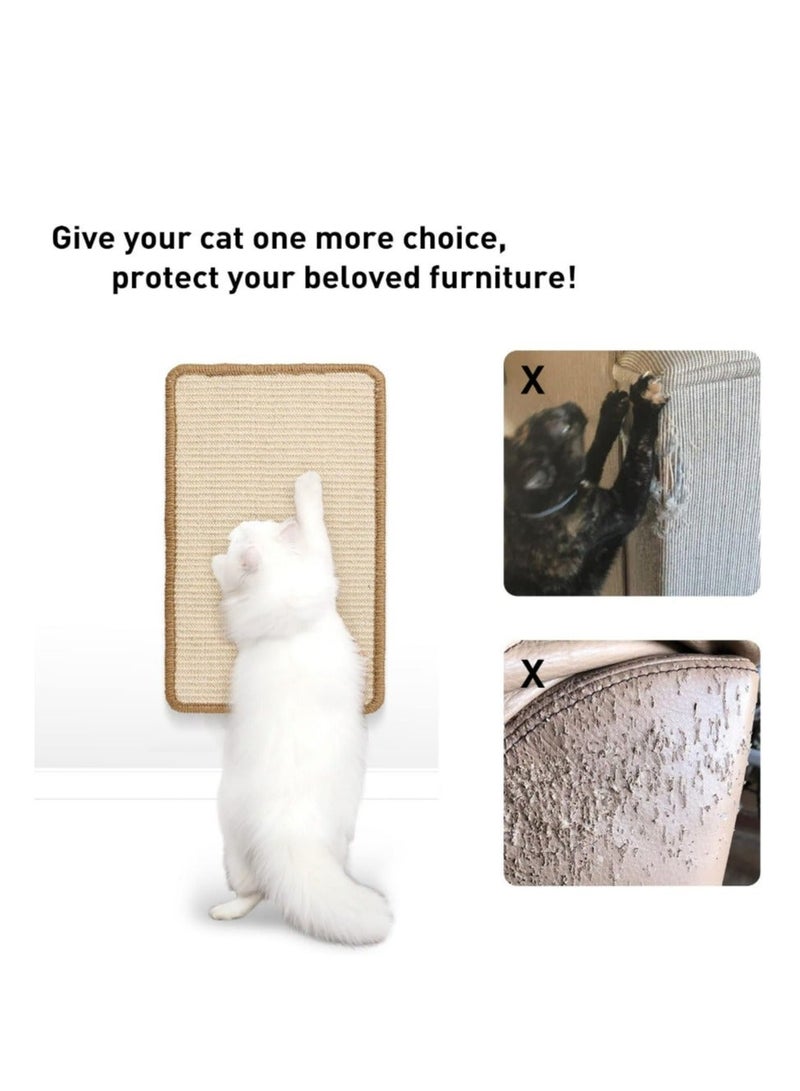سجادة خدش للقطط، 19.6 × 11.8 بوصة، سجادة خدش للقطط من السيزال الطبيعي، سجادة لخدش أرضية القطط أفقية - Image 3