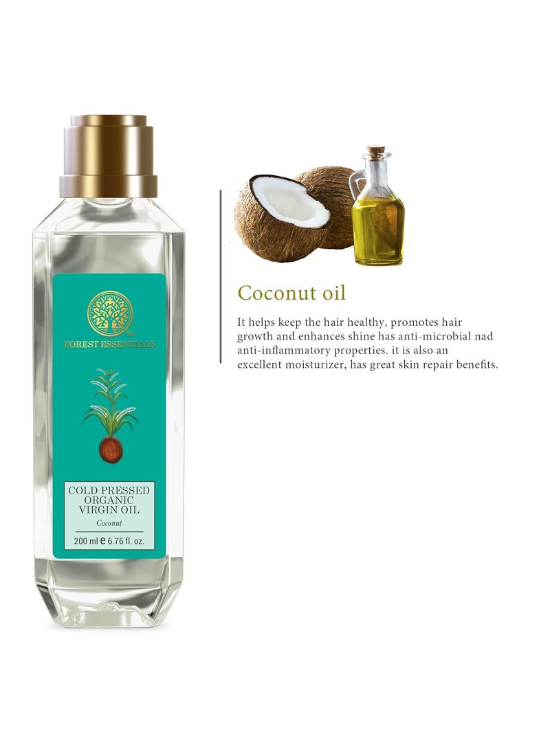 فورست اسينشالز زيت جوز الهند البكر العضوي المعصور على البارد المعصور على البارد | غني بفيتامين E مع زيت جوز الهند النقي للتدليك للشعر والبشرة | 200 مل - Image 4
