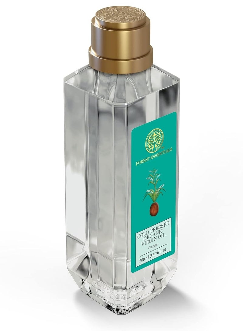 فورست اسينشالز زيت جوز الهند البكر العضوي المعصور على البارد المعصور على البارد | غني بفيتامين E مع زيت جوز الهند النقي للتدليك للشعر والبشرة | 200 مل - Image 2