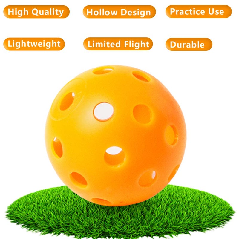THIODOON Practice Golf Training Balls Limited Flight 40mm Hollow Plastic Colored Airflow Golf Balls for Swing Practice Driving Range Home Use Indoor 12 Pack (Mixed Color,12 pcs) - Image 3