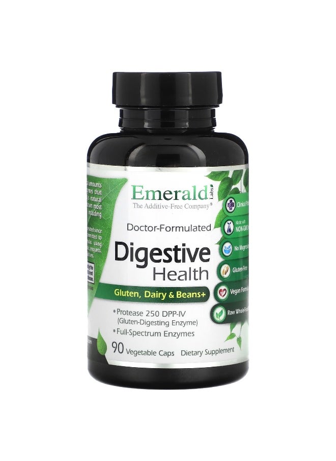 Emerald Laboratories Emerald Laboratories, Digestive Health, Gluten, Dairy & Beans+, 90 Vegetable Caps  - Image 1