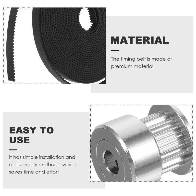 1 Set 5M Timing Belt and 20 Teeth Bore Timing Belt Pulley Wheel with Wrench - Image 4