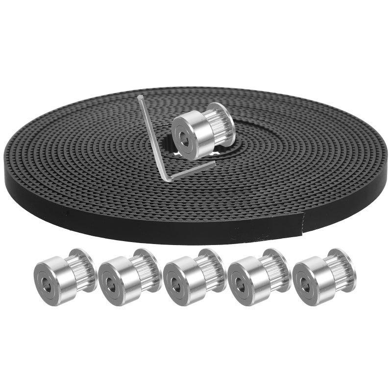 1 Set 5M Timing Belt and 20 Teeth Bore Timing Belt Pulley Wheel with Wrench - Image 1