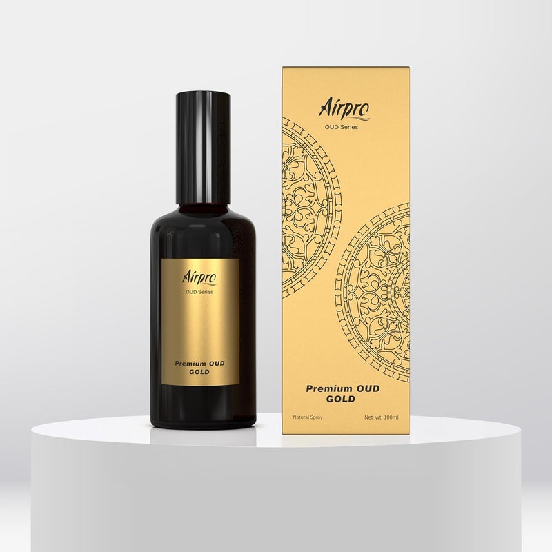 Airpro معطر هواء بخاخ عود فاخر - عطر عود جولد للسيارة | بخاخ عطر عود طويل الأمد للسيارة، المكتب، المنزل، الغرفة والكابينة | ملحقات سيارات فاخرة وعطر عود فاخر 100 مل - Image 1