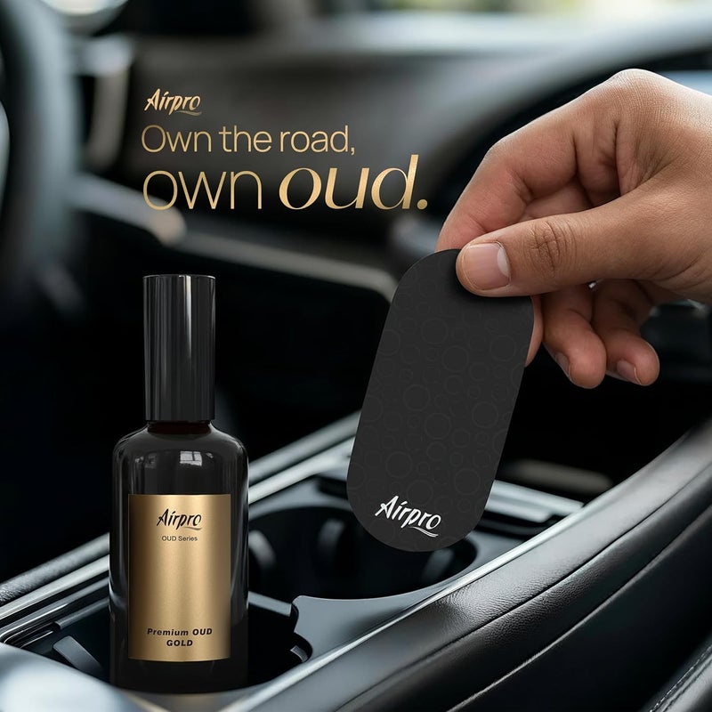 Airpro معطر هواء بخاخ عود فاخر - عطر عود جولد للسيارة | بخاخ عطر عود طويل الأمد للسيارة، المكتب، المنزل، الغرفة والكابينة | ملحقات سيارات فاخرة وعطر عود فاخر 100 مل - Image 2